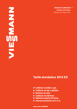 Catálogo Tarifa Viessmann 2016