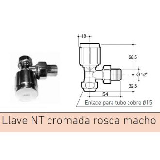 Grifería Baxi llave NT 16 rosca macho bitubo escuadra